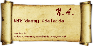 Nádassy Adelaida névjegykártya
